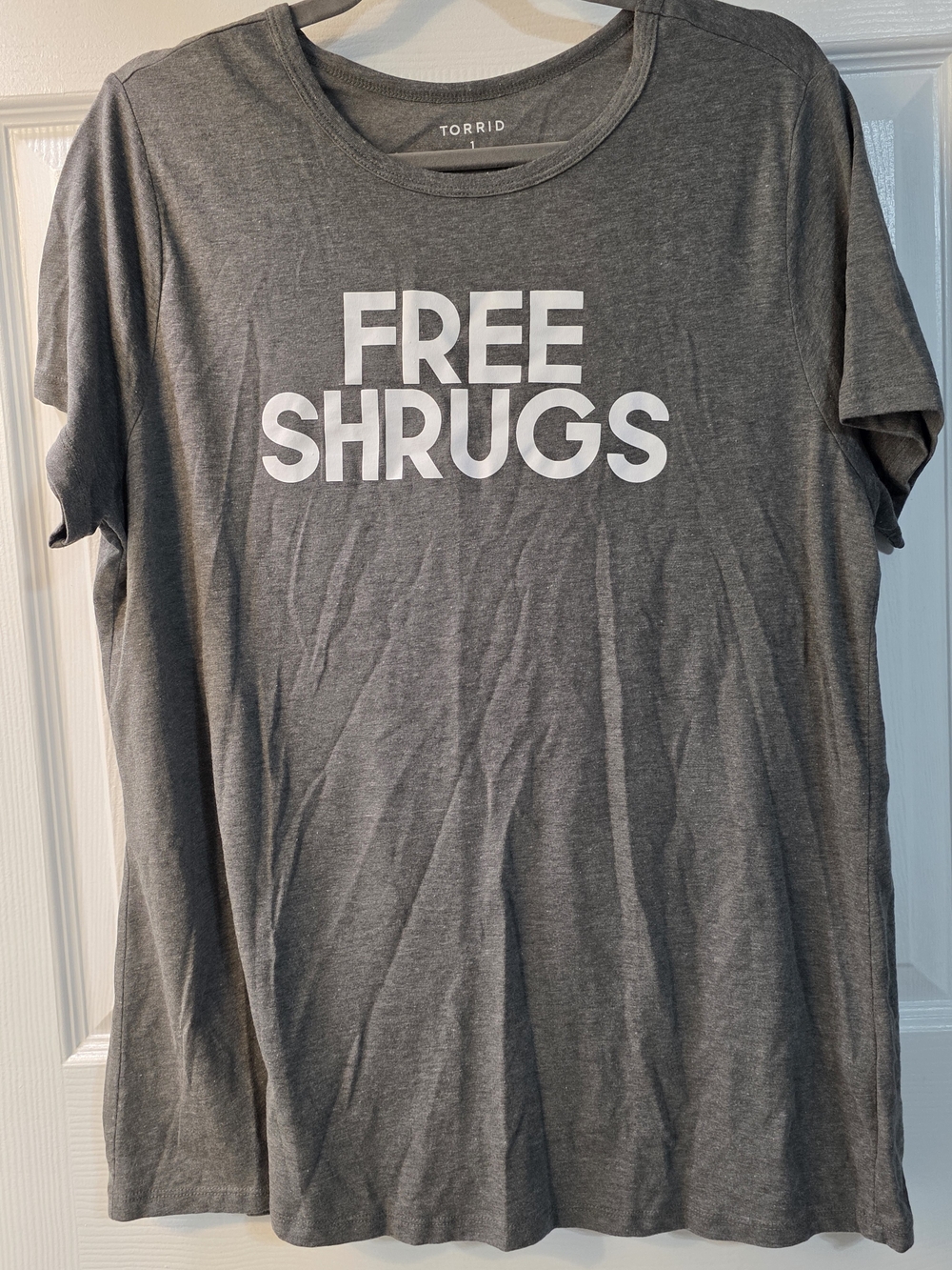 torrid Gray Graphic Tee with White Interior Print Size 1